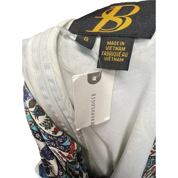 Anthropologie Sachin & Babi Maxi Dress Tassel Abstract Print Blue Red Size 8 - Picture 14 of 16